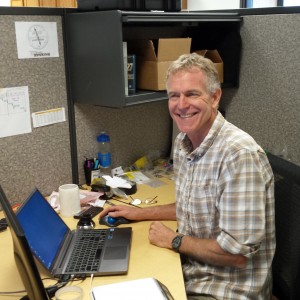 Mike Cross at His New Desk